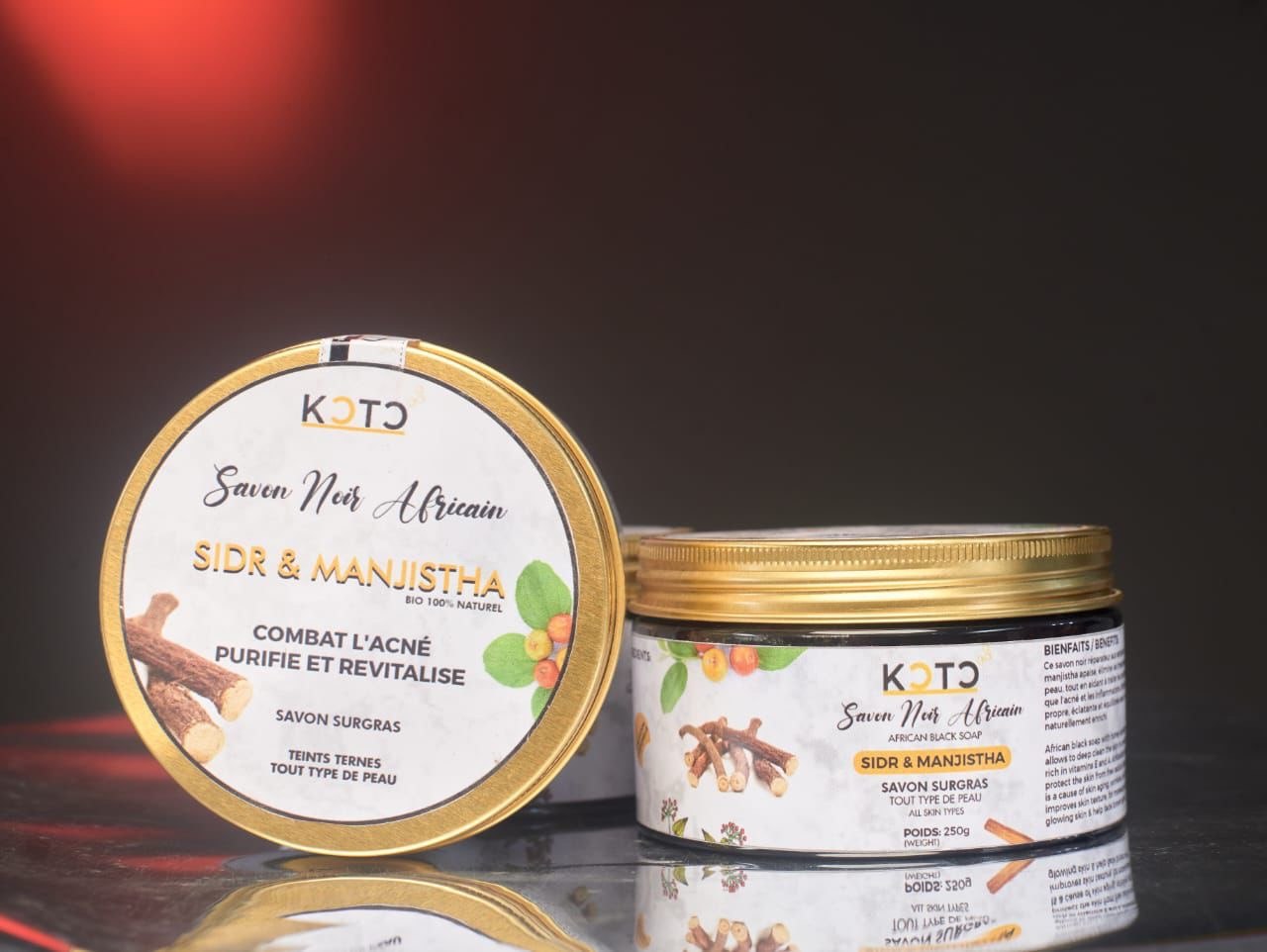 Savon noir africain KÔTÔ sidr manjistha